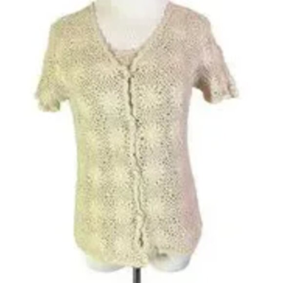 White Stag VTG Vintage Cream Crochet Cardigan - Picture 1 of 7